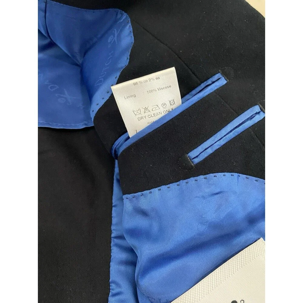 Dutch Dandies Velvet Sport Coat Blazer Navy Blue Size 48